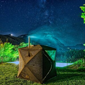 Starter Kit Orion: Saunazelt Luna + Saunaofen Nebula