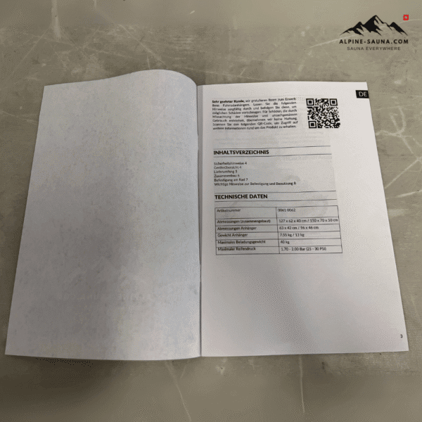 Fahrradanhänger Cosmo 1 - Swiss Alpine Sauna